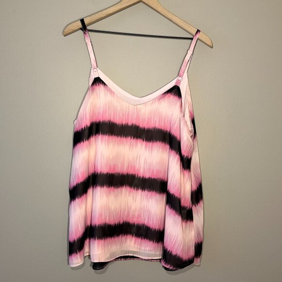 Women's Plus 1 Torrid Sophie Pink Tie Dye Tank Stripes Adjustable Straps - Picture 4 of 7